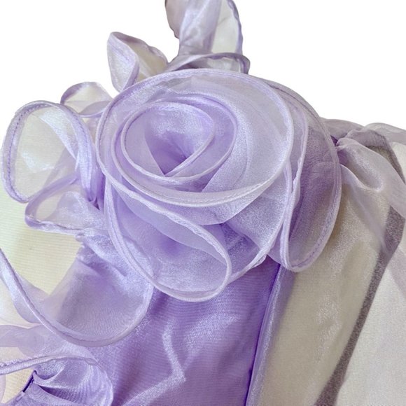 Chetta B. Gorgeous Lilac Organza Ruffle Blouse NWT - Picture 3 of 8